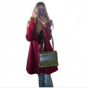 Vintage Retro Classic designer Bag Marbled Green Shinny purse handbag